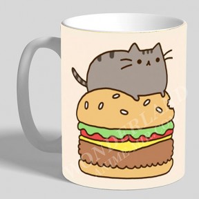 Кружка Пушин - Гамбургер / Pusheen the Cat - Hamburger